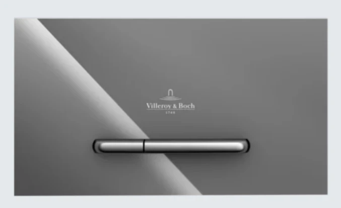 Villeroy & Boch Viconnect Installation Systems 300g Toilet Flush Plate - Glass Glossy Grey 253 X 145 X 15 Mm