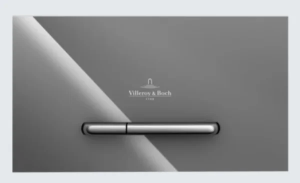Villeroy & Boch Viconnect Installation Systems 300g Toilet Flush Plate - Glass Glossy Grey 253 X 145 X 15 Mm