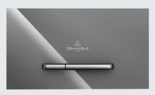 Villeroy & Boch Viconnect Installation Systems 300g Toilet Flush Plate - Glass Glossy Grey 253 X 145 X 15 Mm product image - Image 1
