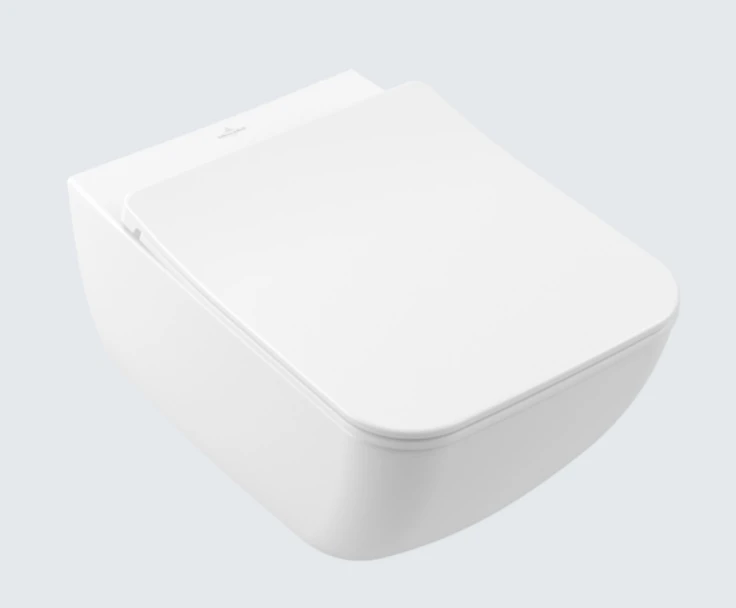 Villeroy & Boch Venticello Washdown Toilet, Rimless Wall-mounted, Directflush, Rectangle, Horizontal Outlet, Not Suitable For Installation With Flush Valves 375 X 560 Mm Stone White Ceramicplus (4611.r0.rw)