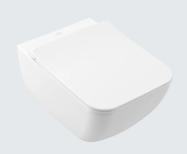 Villeroy & Boch Venticello Washdown Toilet, Rimless Wall-mounted, Directflush, Rectangle, Horizontal Outlet, Not Suitable For Installation With Flush Valves 375 X 560 Mm Stone White Ceramicplus (4611.r0.rw)