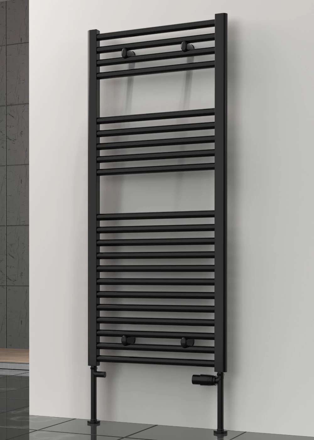 Reina Diva 400 X 1200 Towel Radiator Flat Black