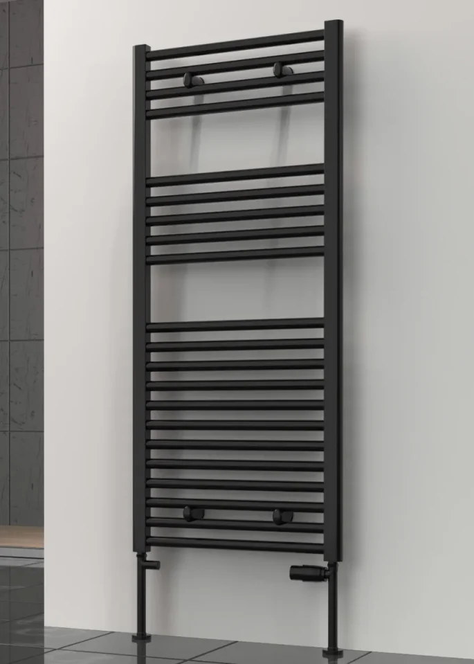 Reina Diva 400 X 1200 Towel Radiator Flat Black product image - Image 1