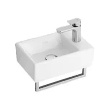 Villeroy & Boch Memento Handwashbasin Rectangle, Suitable For 1-hole Tap Fittings, Tap Hole Punched Out, Without Overflow 400 X 260 Mm White Alpin Ceramicplus (5333.41.r1) product image - Image 1