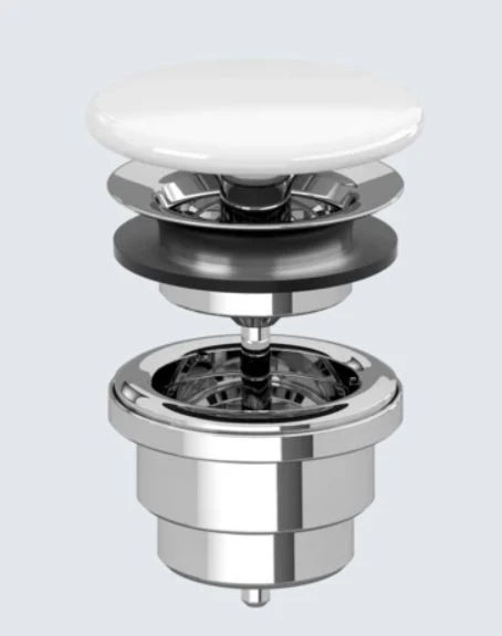 Villeroy & Boch Accessories Unclosable Outlet Valve Flat Ceramic Valve Cover 32 Mm Diameter White Alpin (6808.00.01)