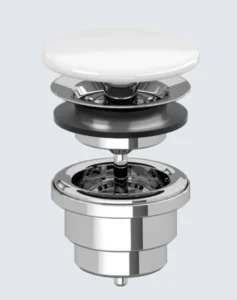 Villeroy & Boch Accessories Unclosable Outlet Valve Flat Ceramic Valve Cover 32 Mm Diameter White Alpin (6808.00.01)