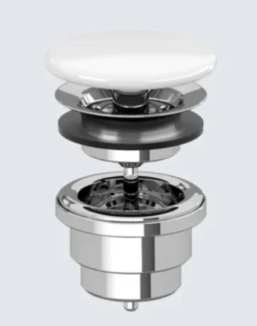 Villeroy & Boch Accessories Unclosable Outlet Valve Flat Ceramic Valve Cover 32 Mm Diameter White Alpin (6808.00.01) product image - Image 1