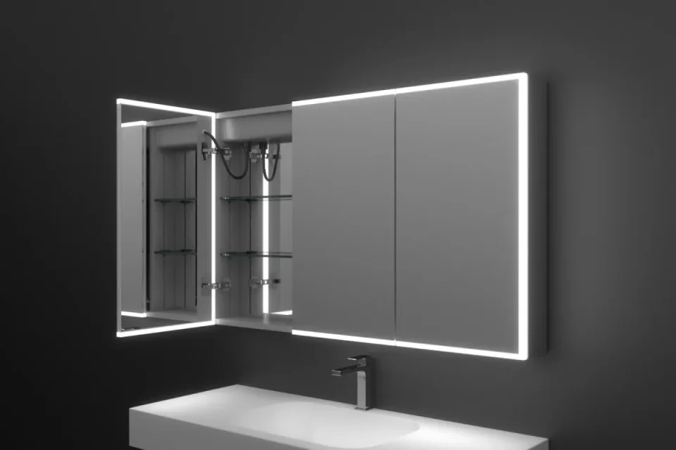 Faeber Edge 1200 Led 3 Door Illuminated Mirror Cabinet (recess Compatible) detail view - Image 10