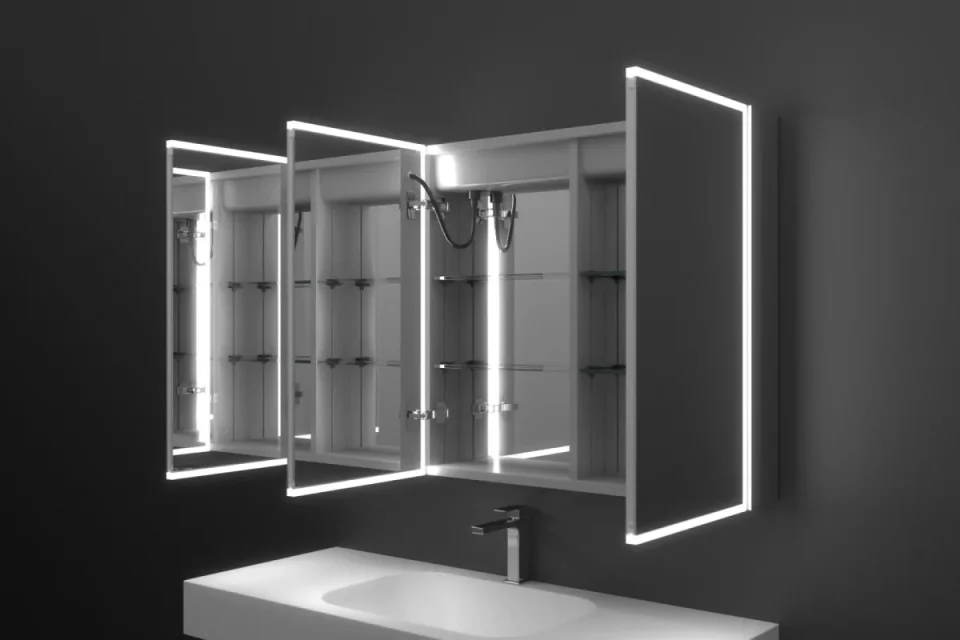 Faeber Edge 1200 Led 3 Door Illuminated Mirror Cabinet (recess Compatible) detail view - Image 11