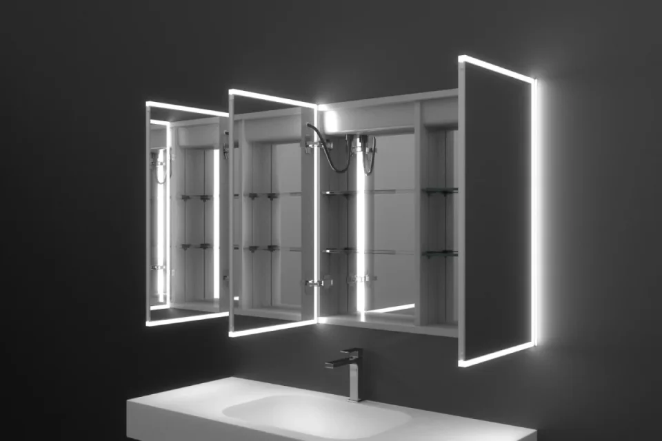 Faeber Edge 1200 Led 3 Door Illuminated Mirror Cabinet (recess Compatible) detail view - Image 13