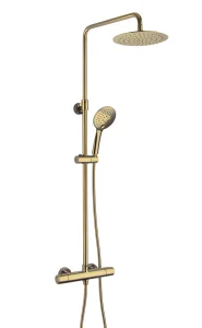 Just Taps VOS 2 Outlet Thermostatic Cool Touch Bar Valve with adjustable riser and shower kit Brushed Brass