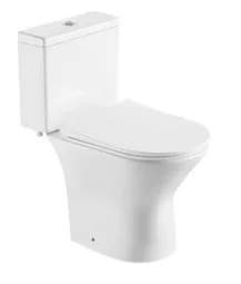 Pembury Close Coupled Short Projection Pan Pack (595mm) including Cistern & Soft Close Seat - White product image - Image 1