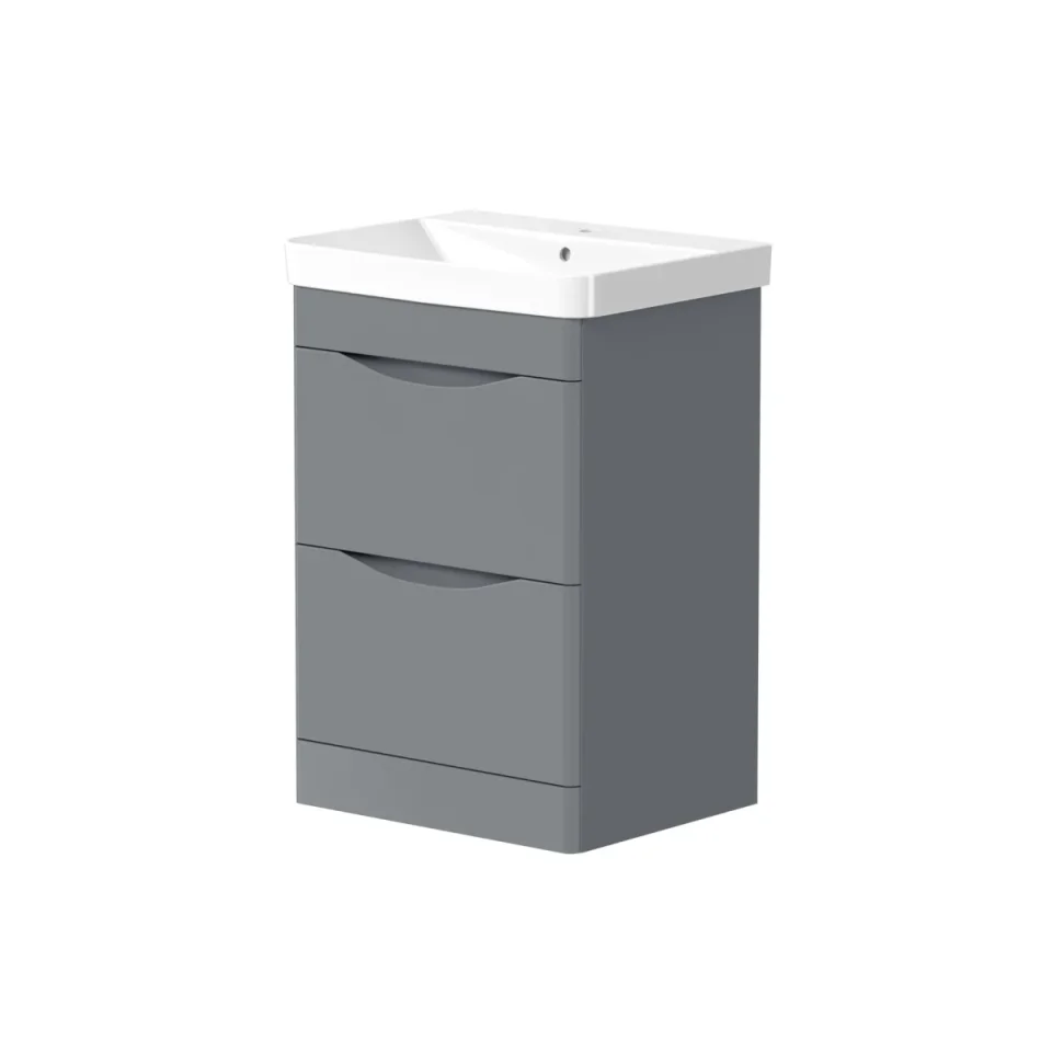 Speldhurst 800mm Floor Standing Unit with Drawers - Matt Grey product image - Image 1