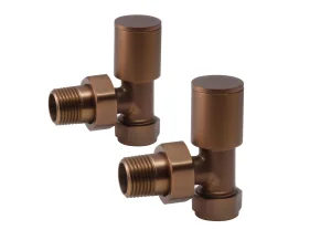 The Tunbridge Wells Brassware Co. Minimalist Angled Radiator Valve - Brushed Bronze (pair)