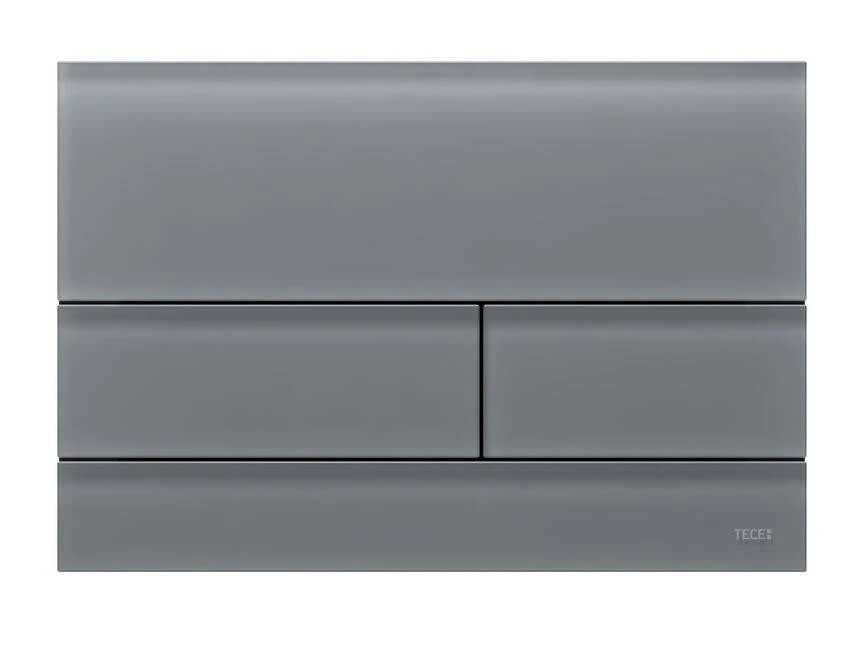 Tece Square Dual Flush, Glass Black Satined New