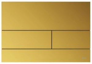 Tece Square Dual Flush, Metal, Polished Gold Optic