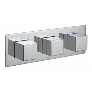 Vado Tablet Notion 2 Outlet 3 Handle Concealed Thermostatic Valve Horizontal Chrome