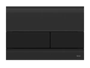Tece Square Dual Flush, Glass Black, Buttons Black