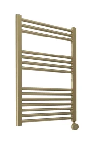 Bayham Electric Thermostatic 800 x 500mm Straight Towel Rail - Brushed Brass
