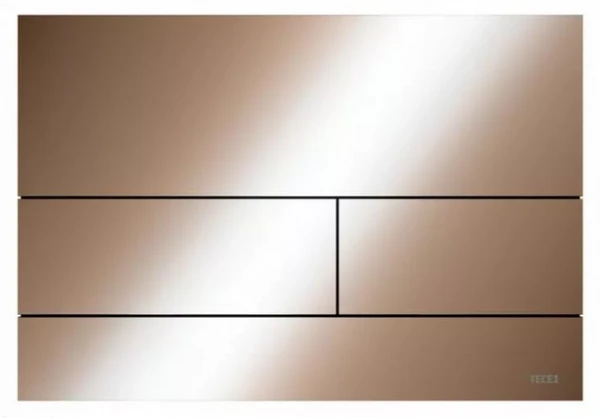 Tece Square Dual Flush, Metal, Brushed Chrome