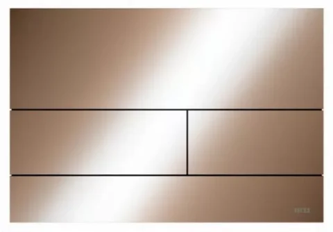 Tece Square Dual Flush, Metal, Brushed Chrome product image - Image 1