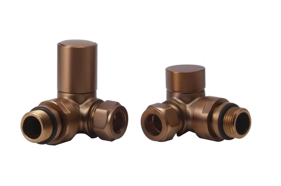The Tunbridge Wells Brassware Co. Minimalist Corner Radiator Valve Pack - Brushed Bronze (pair)