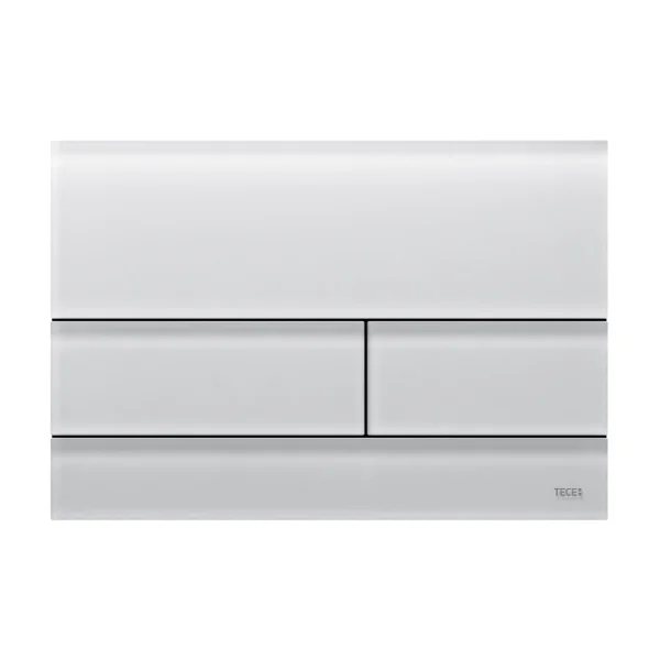 Tecesquare Ii Glass Toilet Flush Plate, Satined White Glass