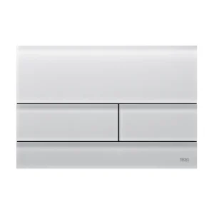 Tece Square Dual Flush, Glass White Satined New