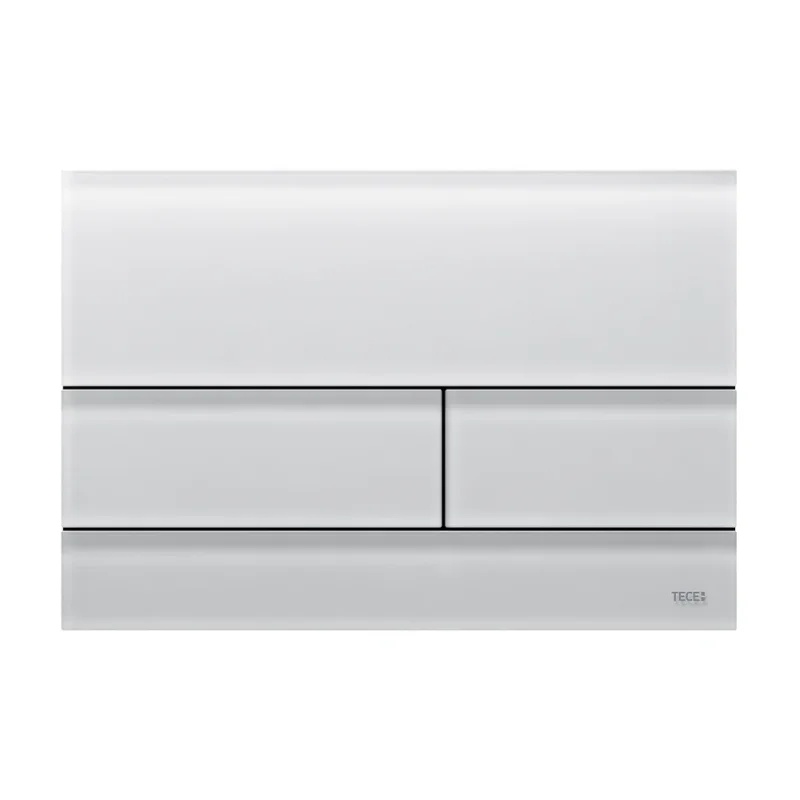 Tece Square Dual Flush, Glass White Satined New product image - Image 1