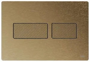 Tece Solid Dual Flush, Knurled Brushed Bronze New
