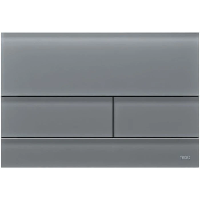 Tece Square Dual Flush, Glass Signal Grey Satined New