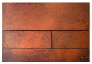 Tece Square Dual Flush, Metal, Rusted Steel New