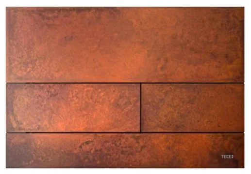 Tece Square Dual Flush, Metal, Rusted Steel New product image - Image 1