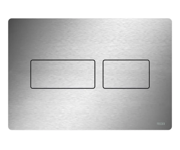 Tece Solid Dual Flush, Brushed Stainless Steel