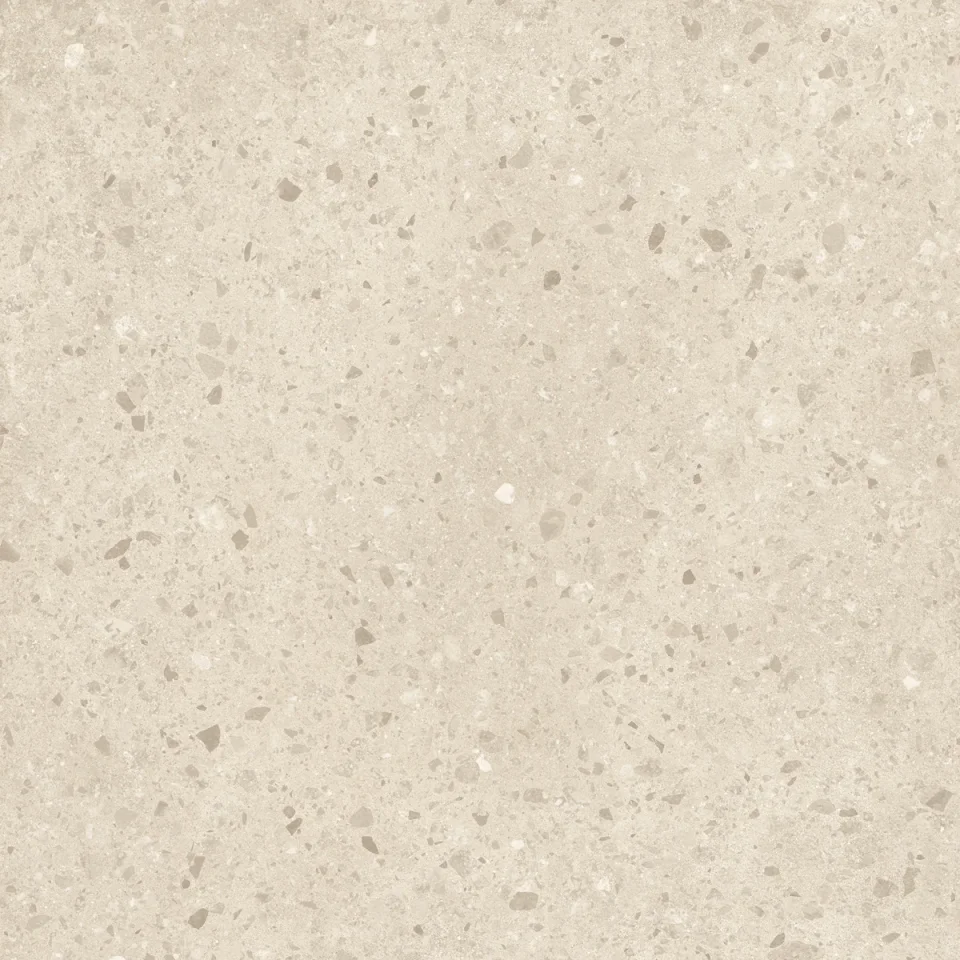 European Tiles Civic Chips Sable Terrazzo Beige Matt Tile 60x60cm detail view - Image 3