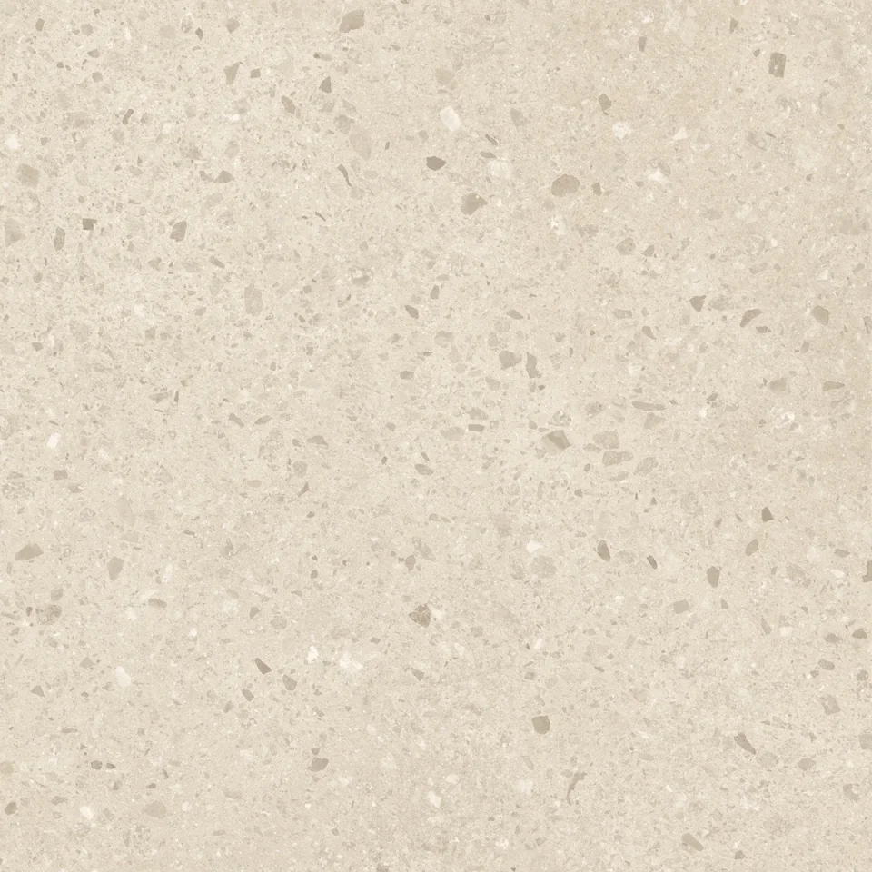 European Tiles Civic Chips Sable Terrazzo Beige Matt Tile 60x60cm detail view - Image 4