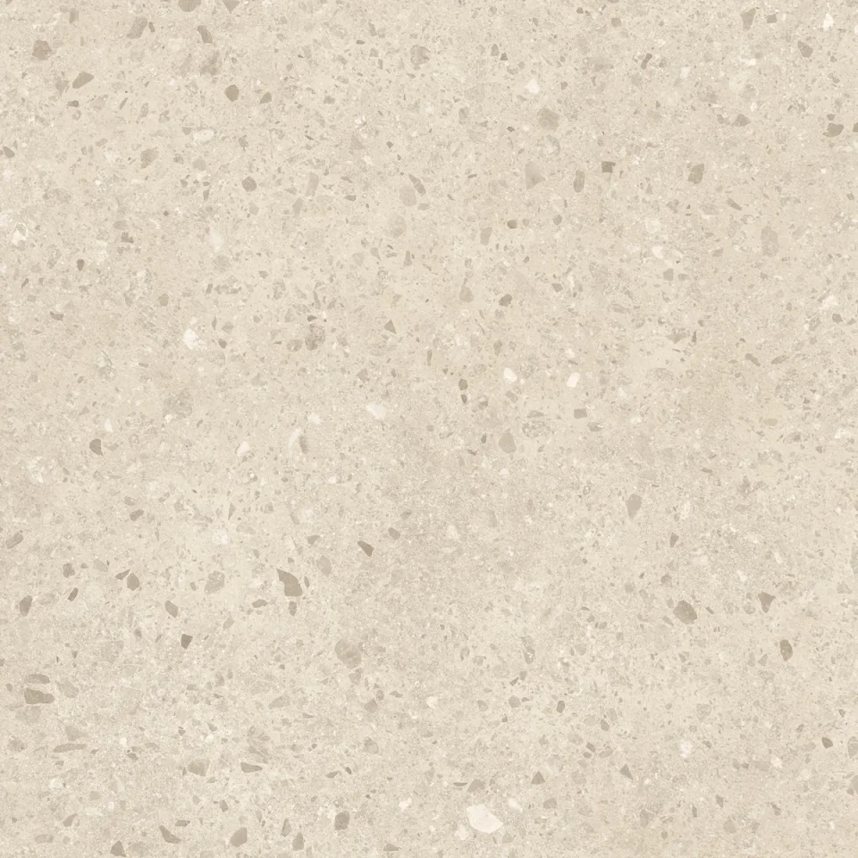 European Tiles Civic Chips Sable Terrazzo Beige Matt Tile 60x60cm detail view - Image 5