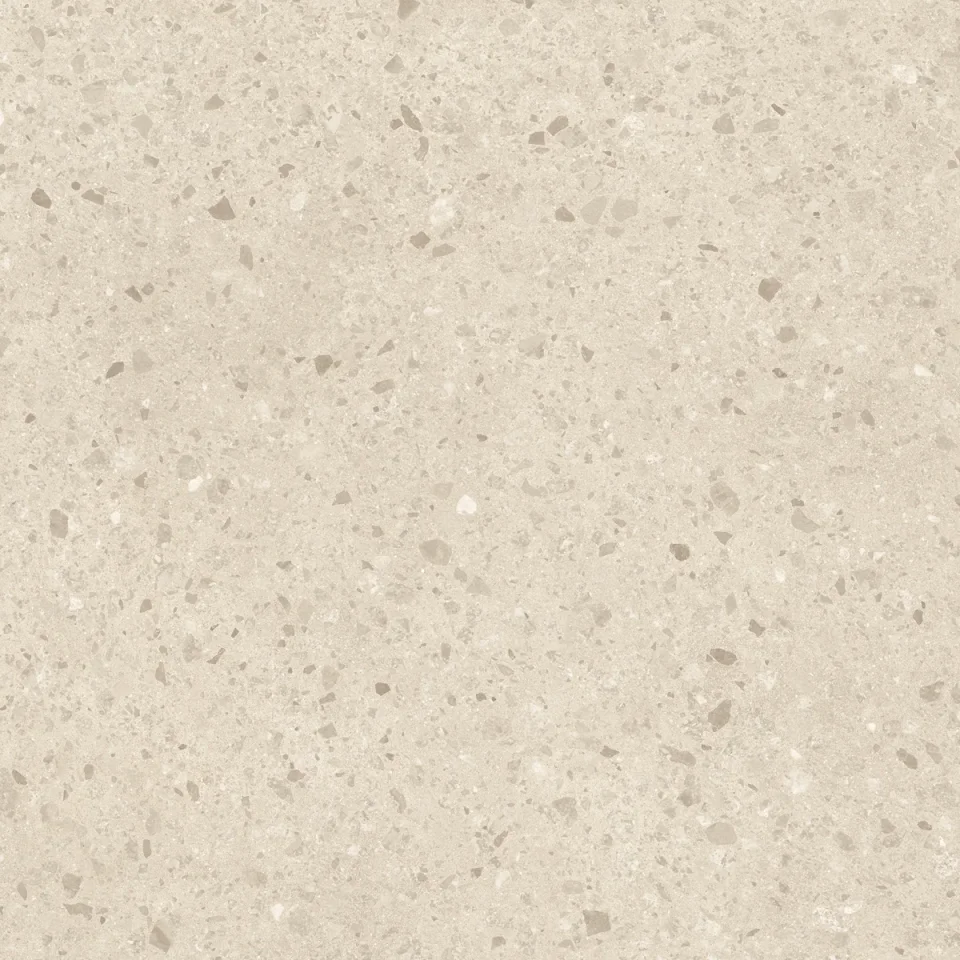 European Tiles Civic Chips Sable Terrazzo Beige Matt Tile 60x60cm detail view - Image 7