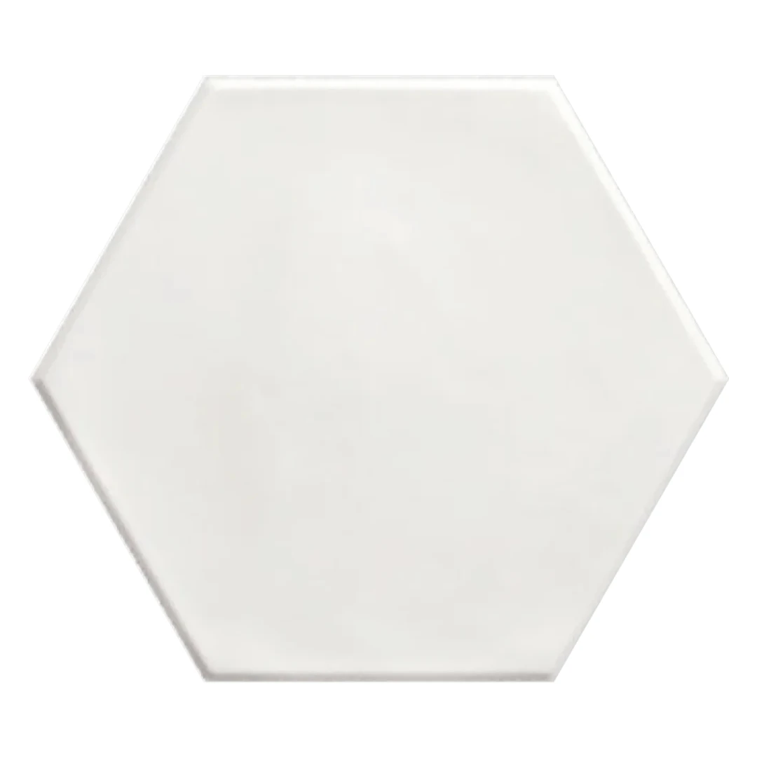 European Tiles Shaped Marble Geometry Hex Matt White Floor Tile 15x17.3cm