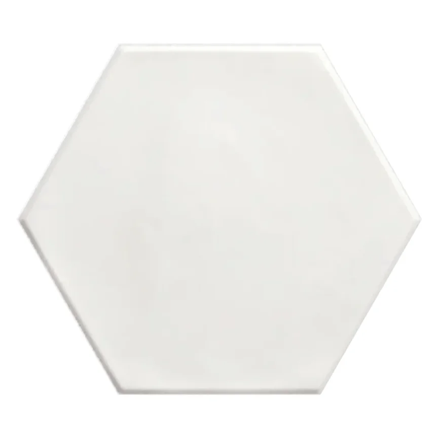 European Tiles Shaped Marble Geometry Hex Matt White Floor Tile 15x17.3cm product image - Image 1