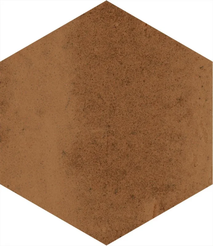 European Tiles Artisan Hex Ocre Porcelain Matt Wall & Floor Tile 11.8x10.2cm detail view - Image 2