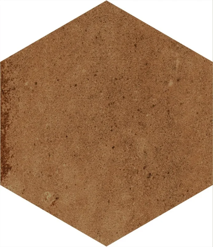 European Tiles Artisan Hex Ocre Porcelain Matt Wall & Floor Tile 11.8x10.2cm detail view - Image 3