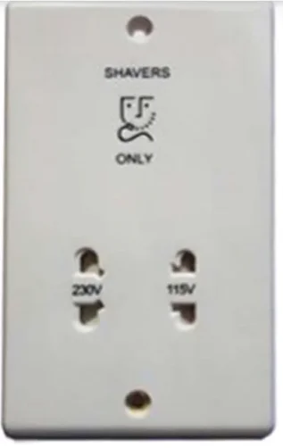 Cubico Dual Voltage White Shaver Socket product image - Image 1