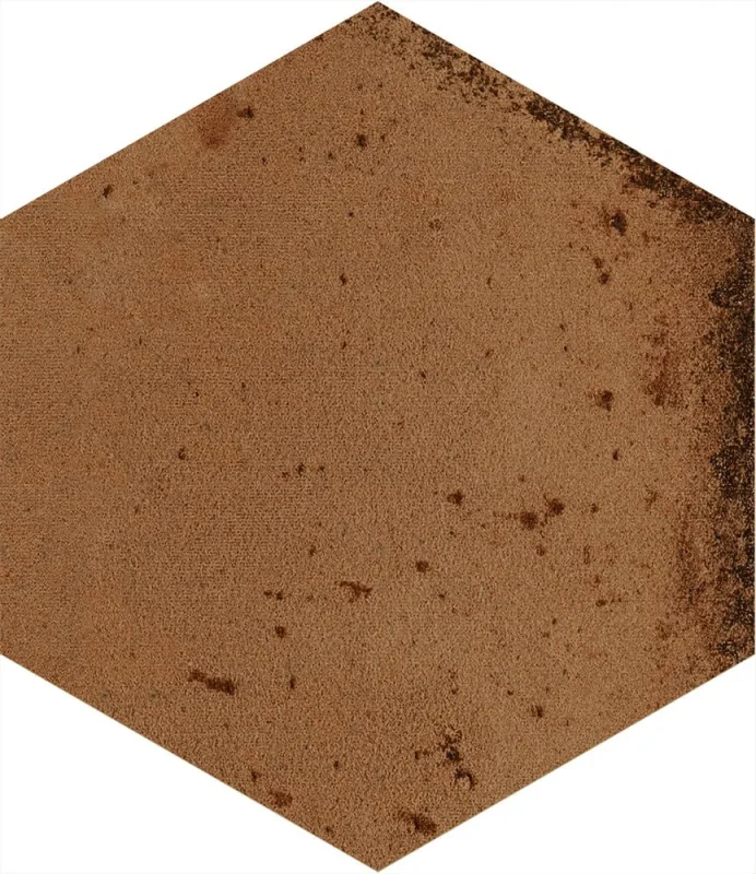 European Tiles Artisan Hex Ocre Porcelain Matt Wall & Floor Tile 11.8x10.2cm detail view - Image 5