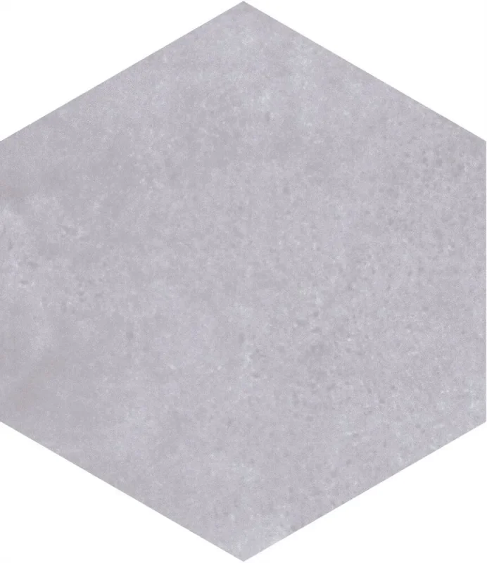 European Tiles Artisan Hex Ash Porcelain Matt Wall & Floor Tile 11.8x10.2cm detail view - Image 3