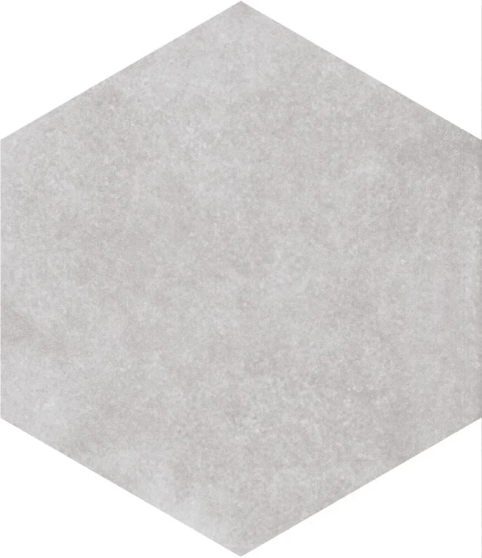 European Tiles Artisan Hex Ash Porcelain Matt Wall & Floor Tile 11.8x10.2cm detail view - Image 4