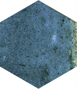 European Tiles Artisan Hex Blue Porcelain Gloss Wall & Floor Tile 11.8x10.2cm