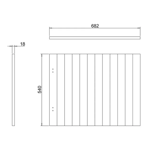 Burlington End Panel 700mm Matt White technical drawing - Image 2