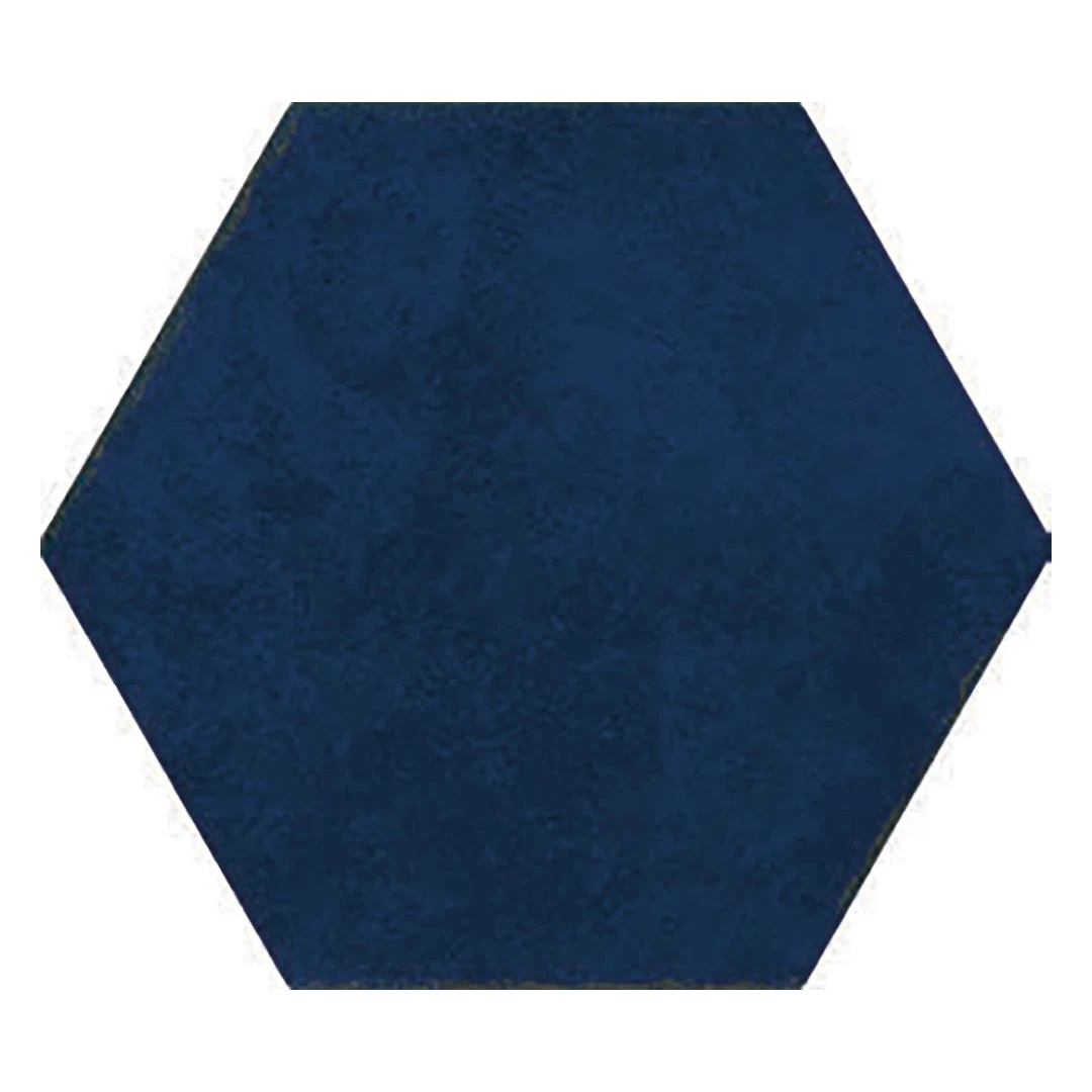 European Tiles Apollo 13 Hex Blue Porcelain Wall & Floor Tile 23x27cm
