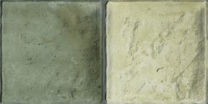 European Tiles Island Leaf Green Porcelain Matt Tile 10x20cm detail view - Image 4